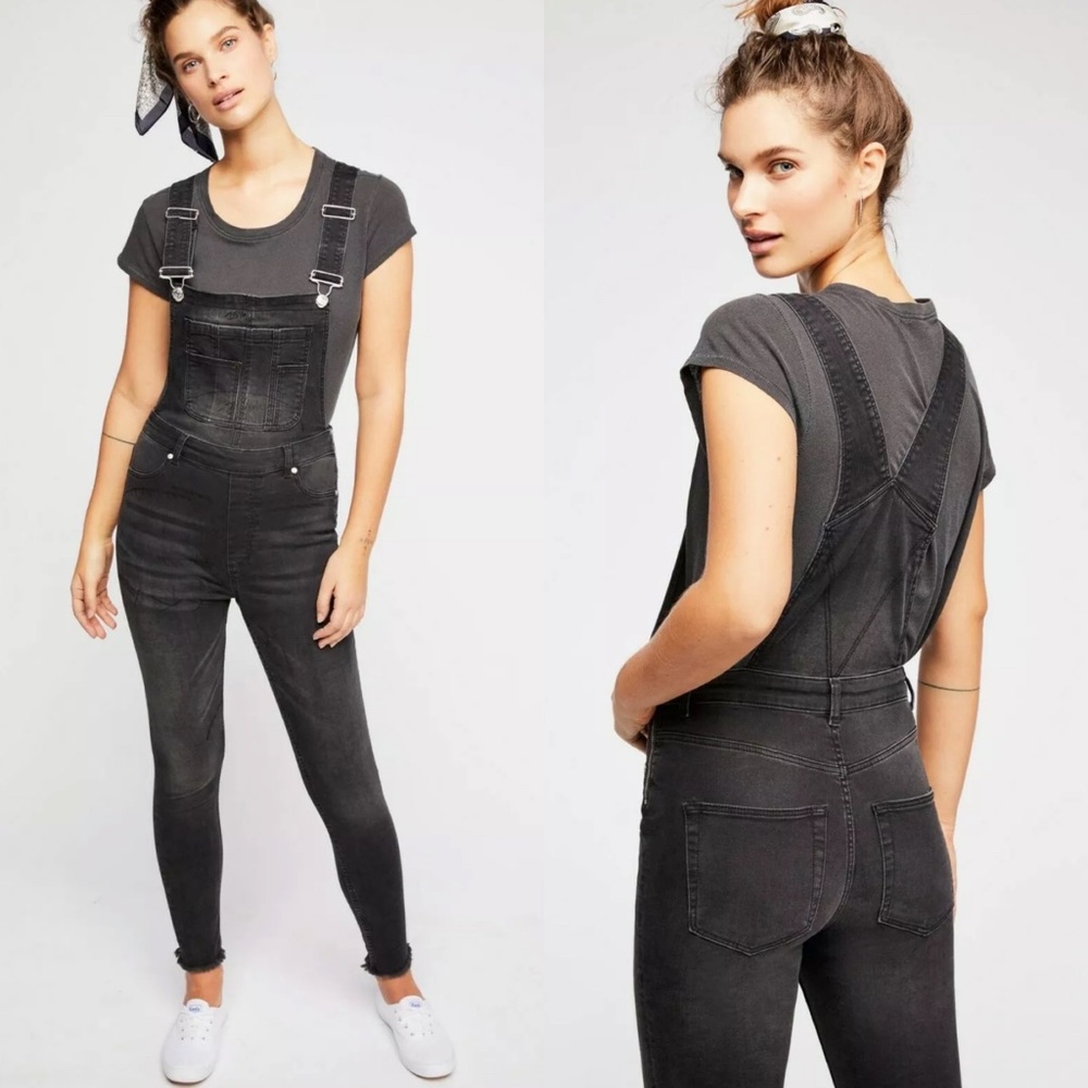 Free People Lexden Super Skinny Denim Overalls
